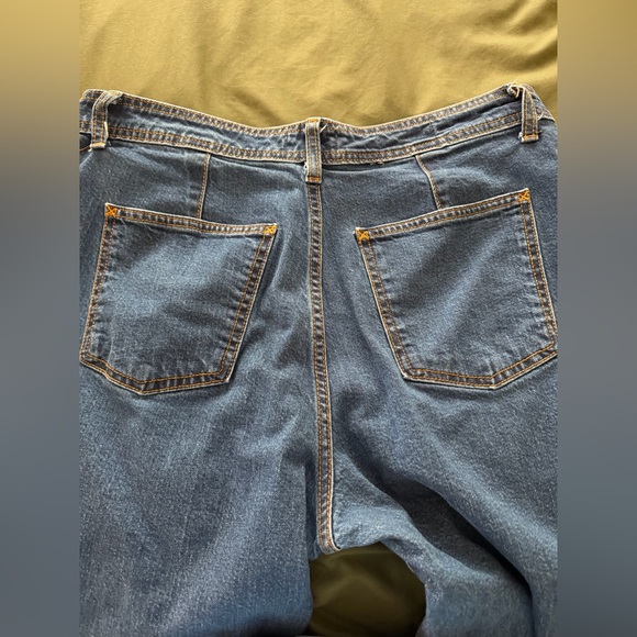 High-Rise Sailor Wide Leg Ankle Jeans - Dark Wash 14 - Picture 8 of 8